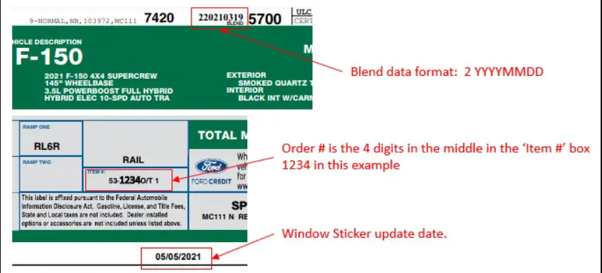 What Does a Ford Customer Order Number Look Like?